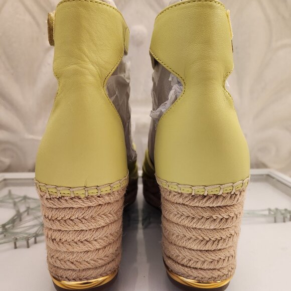 Franco Sarto "Clementine" Green Leather Wedge Sandals. NIB. Size 9 - Picture 6 of 10